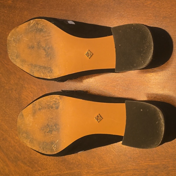 Nanette Lepore Peggy Leather Suede Floral Embroidered Butterfly Mule Heels 8 - Picture 5 of 6